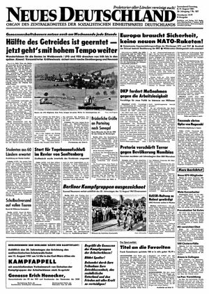 Neues Deutschland Online-Archiv vom 08.08.1981
