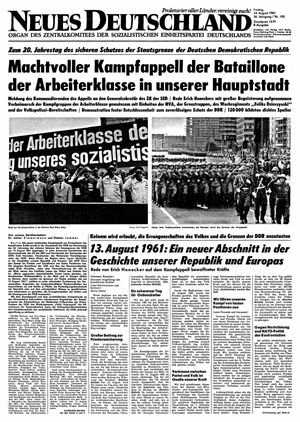 Neues Deutschland Online-Archiv vom 14.08.1981