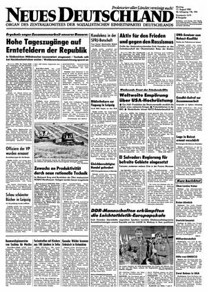 Neues Deutschland Online-Archiv vom 17.08.1981