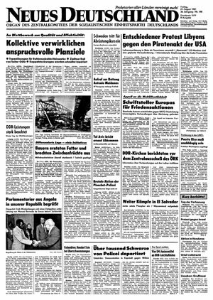Neues Deutschland Online-Archiv vom 21.08.1981