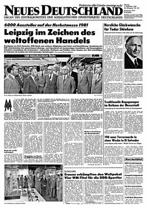 Neues Deutschland Online-Archiv vom 07.09.1981