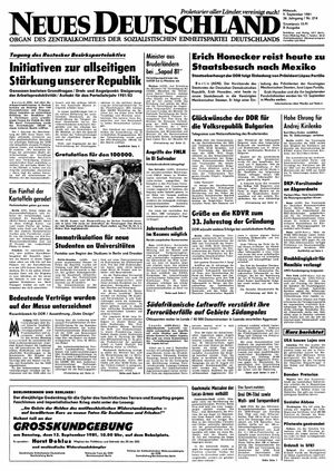 Neues Deutschland Online-Archiv vom 09.09.1981