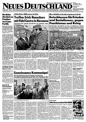 Neues Deutschland Online-Archiv vom 14.09.1981
