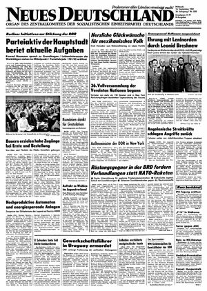 Neues Deutschland Online-Archiv vom 16.09.1981