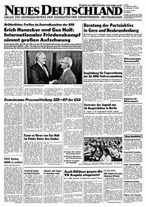 Neues Deutschland Online-Archiv vom 18.09.1981