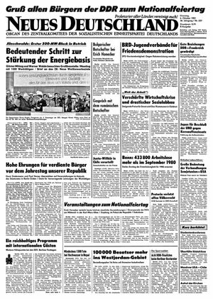 Neues Deutschland Online-Archiv vom 06.10.1981