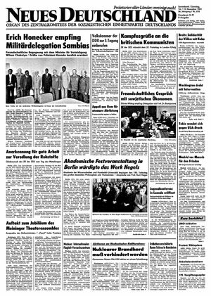 Neues Deutschland Online-Archiv vom 14.11.1981