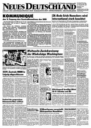 Neues Deutschland Online-Archiv vom 21.11.1981