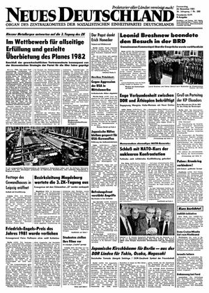 Neues Deutschland Online-Archiv vom 26.11.1981