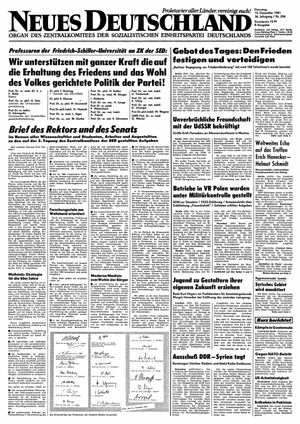 Neues Deutschland Online-Archiv vom 15.12.1981
