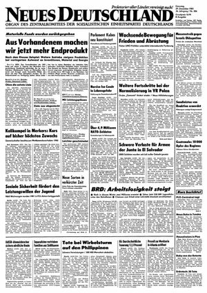 Neues Deutschland Online-Archiv vom 29.12.1981