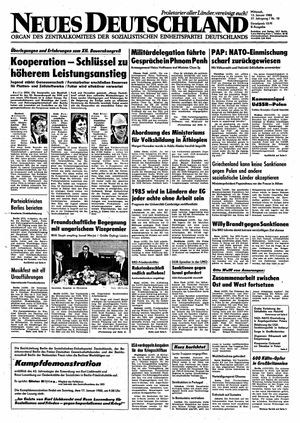 Neues Deutschland Online-Archiv vom 13.01.1982
