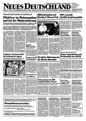 Neues Deutschland Online-Archiv vom 14.01.1982
