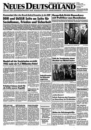 Neues Deutschland Online-Archiv vom 29.01.1982