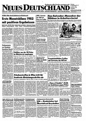 Neues Deutschland Online-Archiv vom 02.02.1982