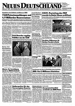 Neues Deutschland Online-Archiv vom 04.02.1982