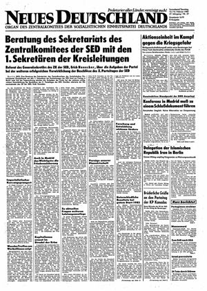 Neues Deutschland Online-Archiv vom 13.02.1982
