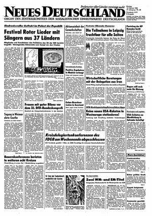 Neues Deutschland Online-Archiv vom 15.02.1982