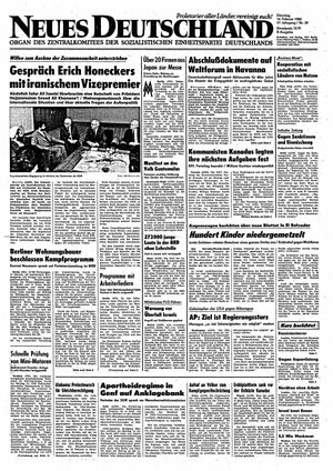 Neues Deutschland Online-Archiv vom 16.02.1982