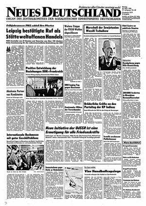 Neues Deutschland Online-Archiv vom 22.03.1982