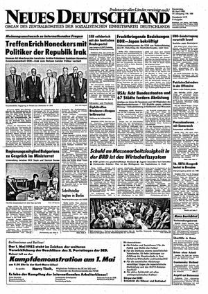 Neues Deutschland Online-Archiv on Apr 29, 1982