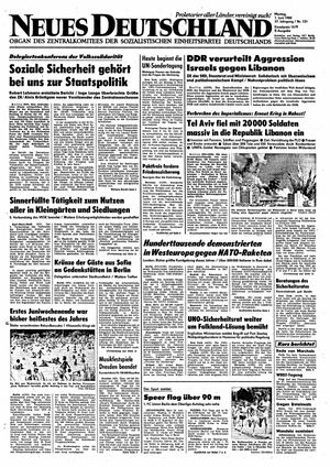 Neues Deutschland Online-Archiv vom 07.06.1982