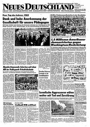 Neues Deutschland Online-Archiv vom 14.06.1982