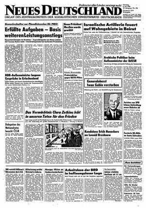 Neues Deutschland Online-Archiv vom 06.07.1982