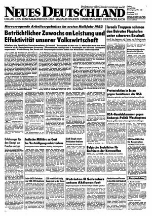 Neues Deutschland Online-Archiv vom 16.07.1982