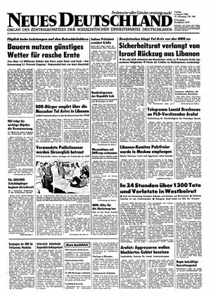 Neues Deutschland Online-Archiv vom 06.08.1982