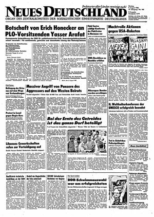 Neues Deutschland Online-Archiv vom 09.08.1982