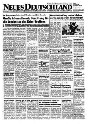 Neues Deutschland Online-Archiv vom 13.08.1982