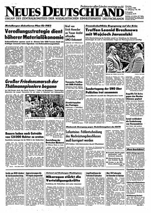 Neues Deutschland Online-Archiv vom 17.08.1982