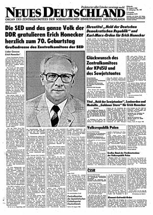 Neues Deutschland Online-Archiv vom 25.08.1982
