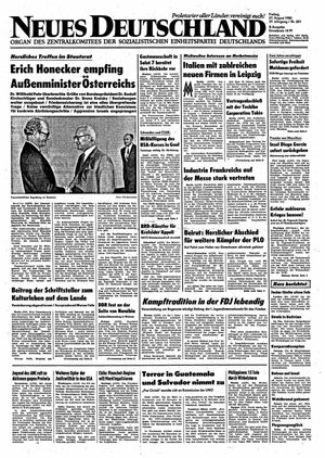 Neues Deutschland Online-Archiv vom 27.08.1982