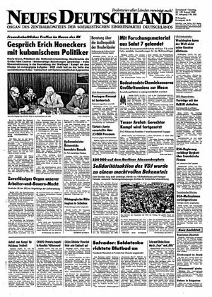 Neues Deutschland Online-Archiv vom 28.08.1982