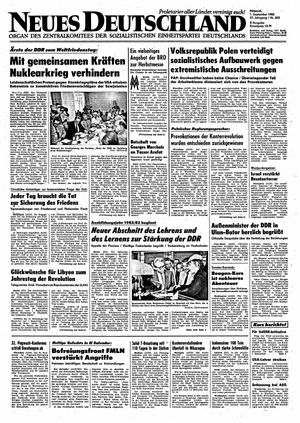 Neues Deutschland Online-Archiv vom 01.09.1982