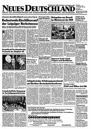 Neues Deutschland Online-Archiv vom 07.09.1982