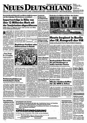Neues Deutschland Online-Archiv vom 08.09.1982