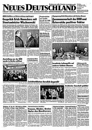Neues Deutschland Online-Archiv vom 14.09.1982