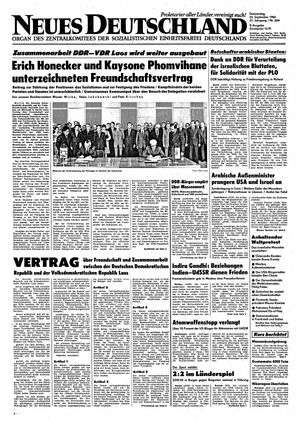 Neues Deutschland Online-Archiv vom 23.09.1982