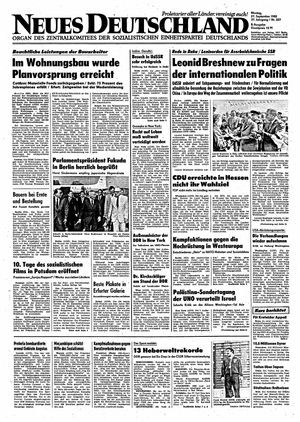 Neues Deutschland Online-Archiv vom 27.09.1982