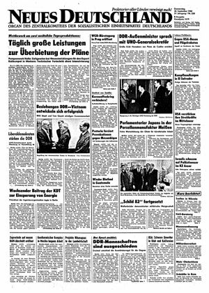 Neues Deutschland Online-Archiv vom 30.09.1982