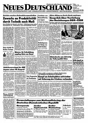 Neues Deutschland Online-Archiv vom 01.10.1982
