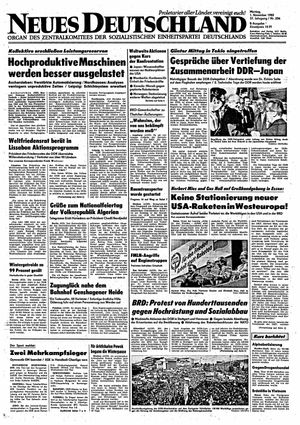 Neues Deutschland Online-Archiv vom 01.11.1982