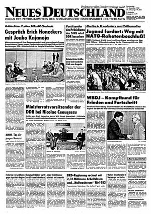 Neues Deutschland Online-Archiv vom 11.11.1982
