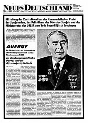 Neues Deutschland Online-Archiv vom 12.11.1982
