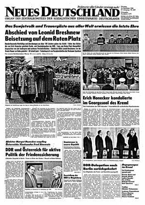 Neues Deutschland Online-Archiv vom 16.11.1982