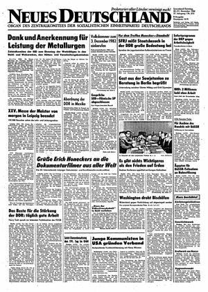 Neues Deutschland Online-Archiv on Nov 20, 1982