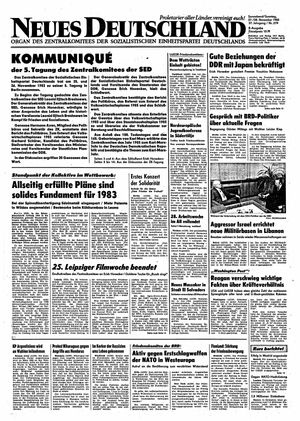 Neues Deutschland Online-Archiv vom 27.11.1982